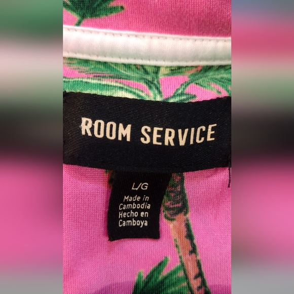 Room Service Pink Palm Pajamas Size Large - Picture 5 of 6